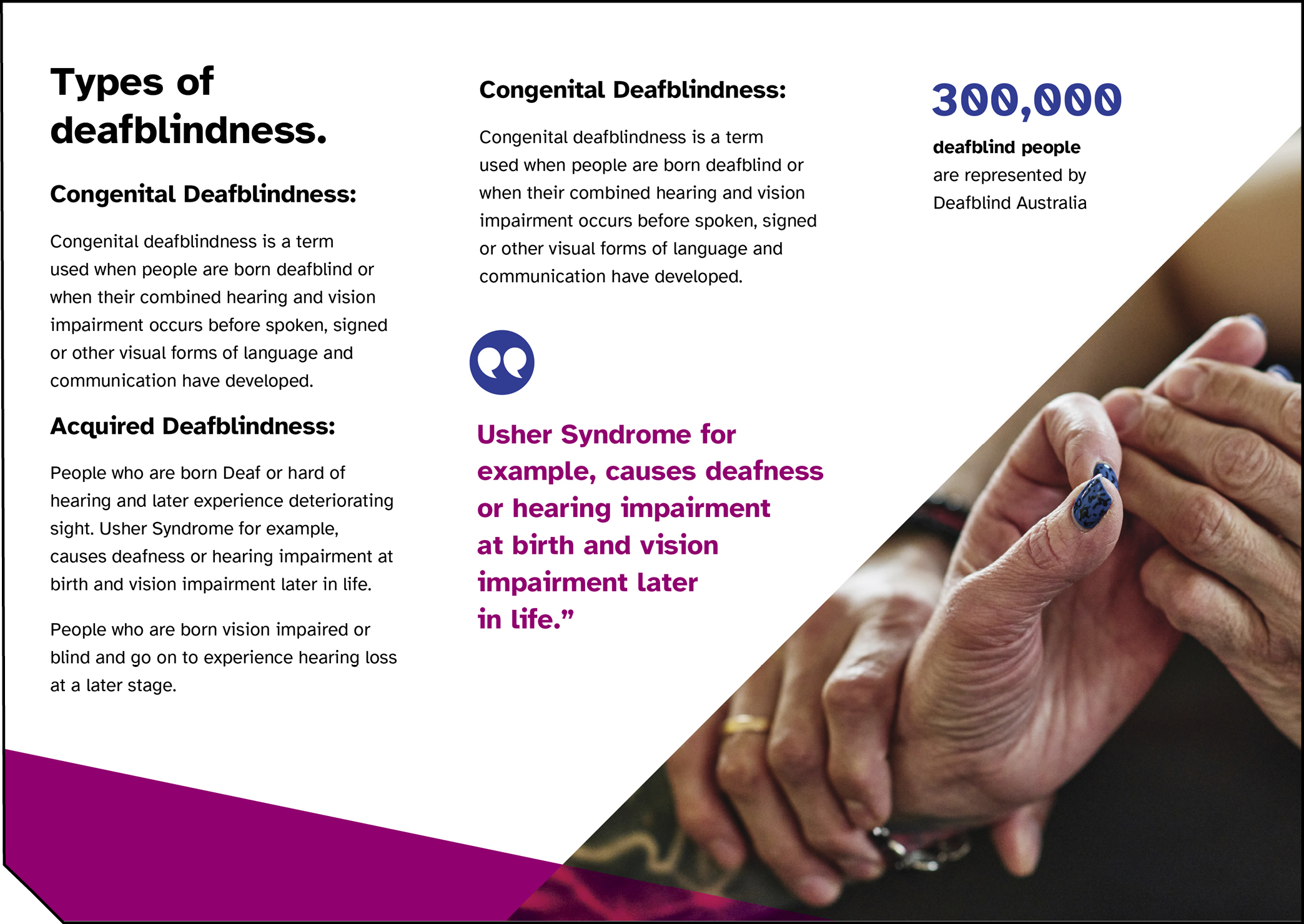 Inside of Deafblind Australia brochure